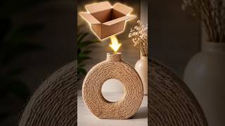 You Won't Believe It's Cardboard! 😍 DIY Jute Rope Vase #DIY #HomeDecor