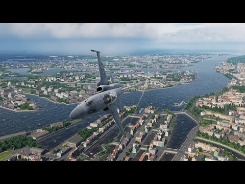 DCS: Cold War Germany - Flight over the city of Hamburg