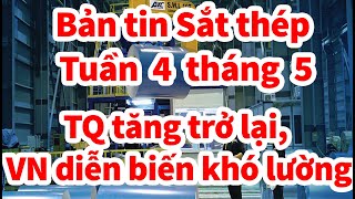 Bản tin Sắt thép tuần 4 tháng 5: Trung Quốc tăng trở lại, Việt Nam diễn biến khó lường