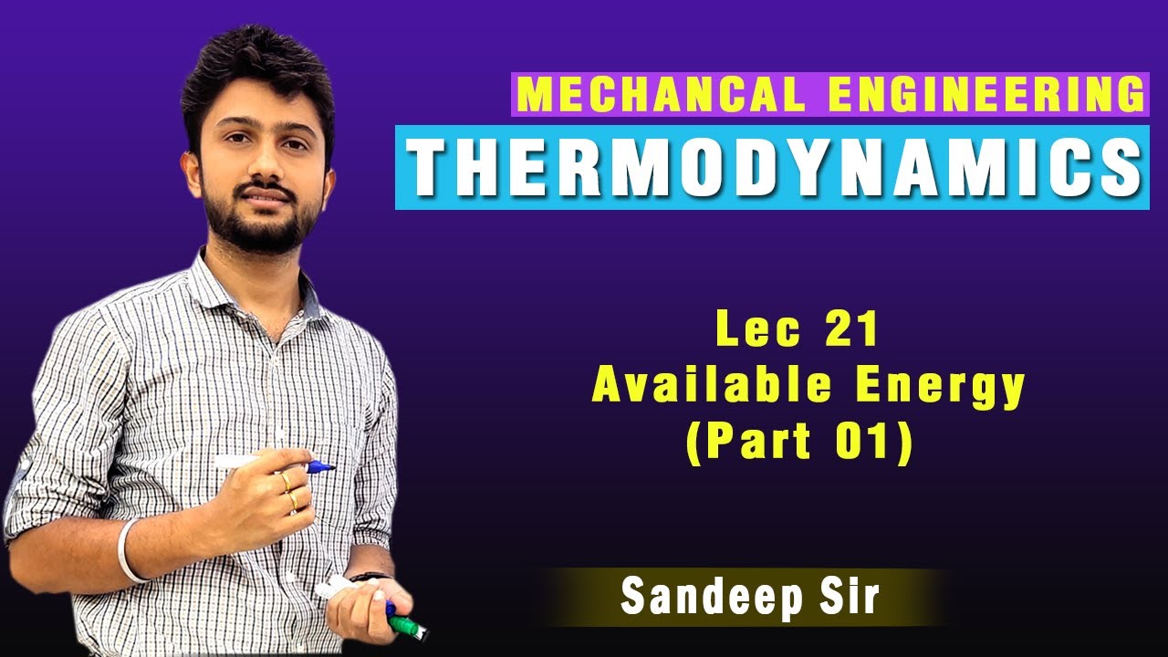 Lec 21 I Available Energy ( Part 01) | GATE Mechanical Engineering I  GATE 2020 I Mechanical