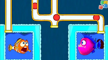 puzzle fish game level up | save the fish pull the pin puzzle games| pin puzzle game new update