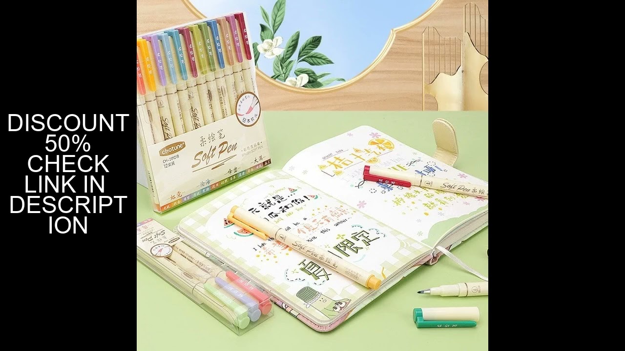 24/3 Color Vintage Watercolor Lettering Art Marker Drawing Pen Set Multicolor Soft Brush Tip Calligr