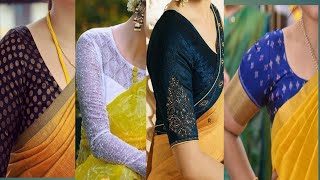 Yellow Saree With Contrast Designer Blouse Ideasyellow Saree Lookblouse Models