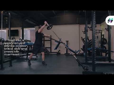 Split Stance Single Arm Press Landmine