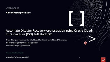 Cloud Coaching - Automate Disaster Recovery orchestration using OCI Full Stack Disaster Recovery