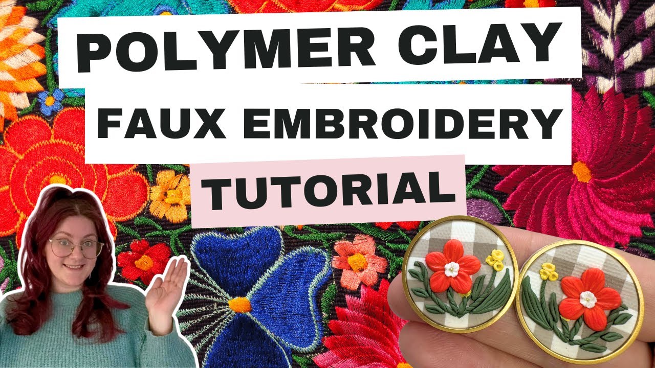 Урок по искусственной вышивке из полимерной глины | Как сделать так, чтобы полимерная глина выгля...