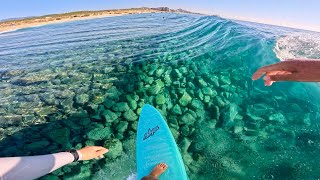 SURFING OVER A SHALLOW REEF ON THE CATCH SURF X LOST CROWD KILLER (RAW POV)