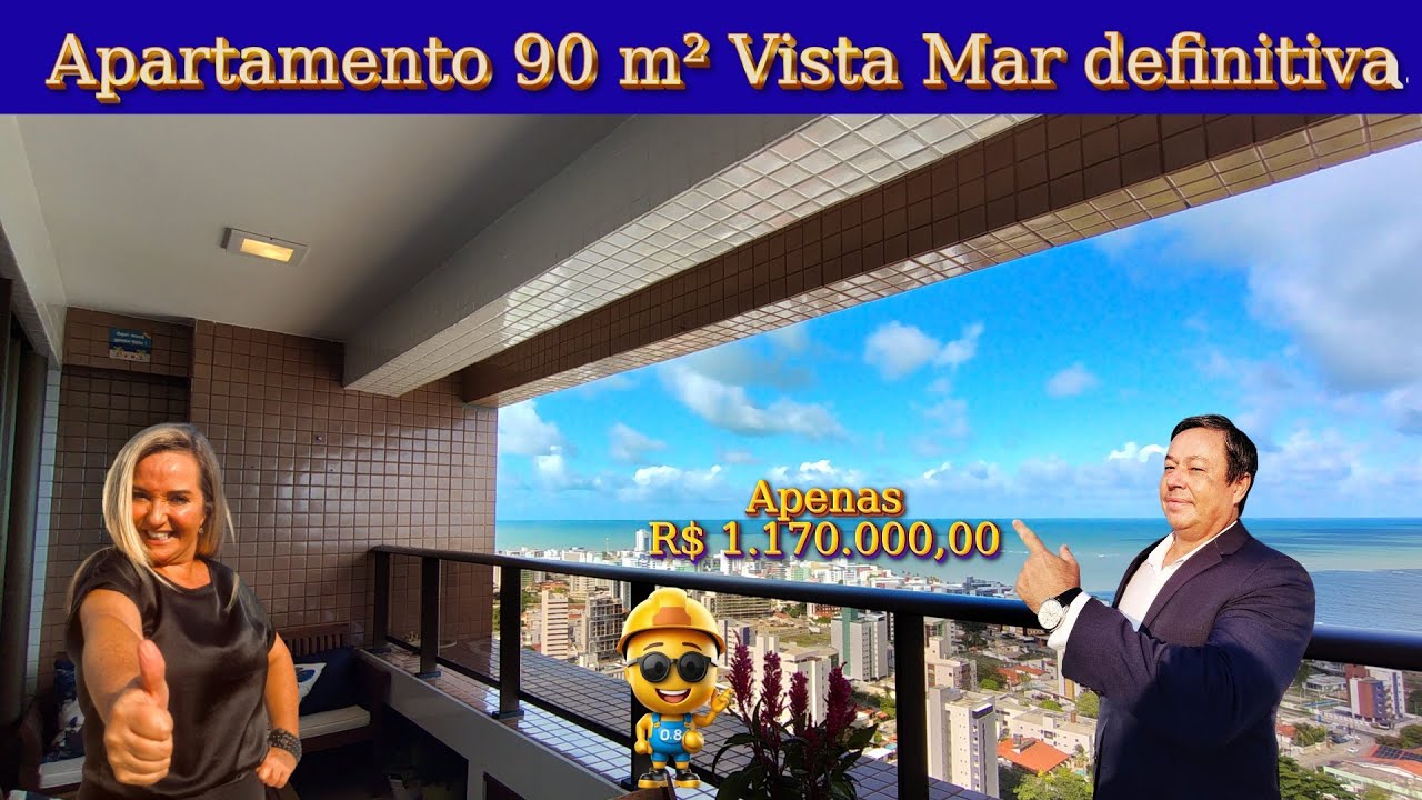 Apartamento Vista Mar Definitiva Jardim Oceania João Pessoa PB 90m² 2 suítes 2 vagas