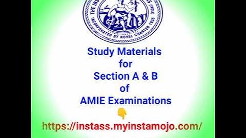 AMIE Exam Study Materials @AMIE
