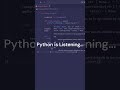 Give Your Python Code Ears! 🎤🐍 (Day 58) #shorts #python #ai #jarvis #speechrecognition