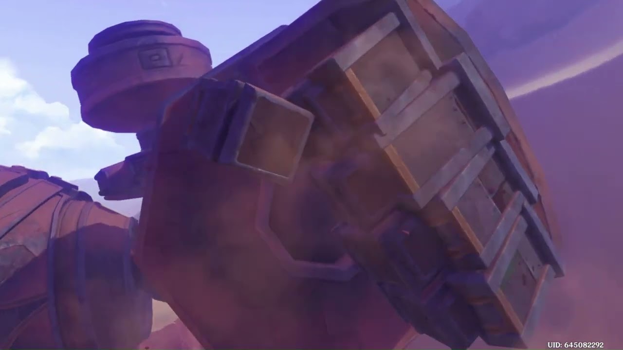 The Ruin Golem punches rocks...