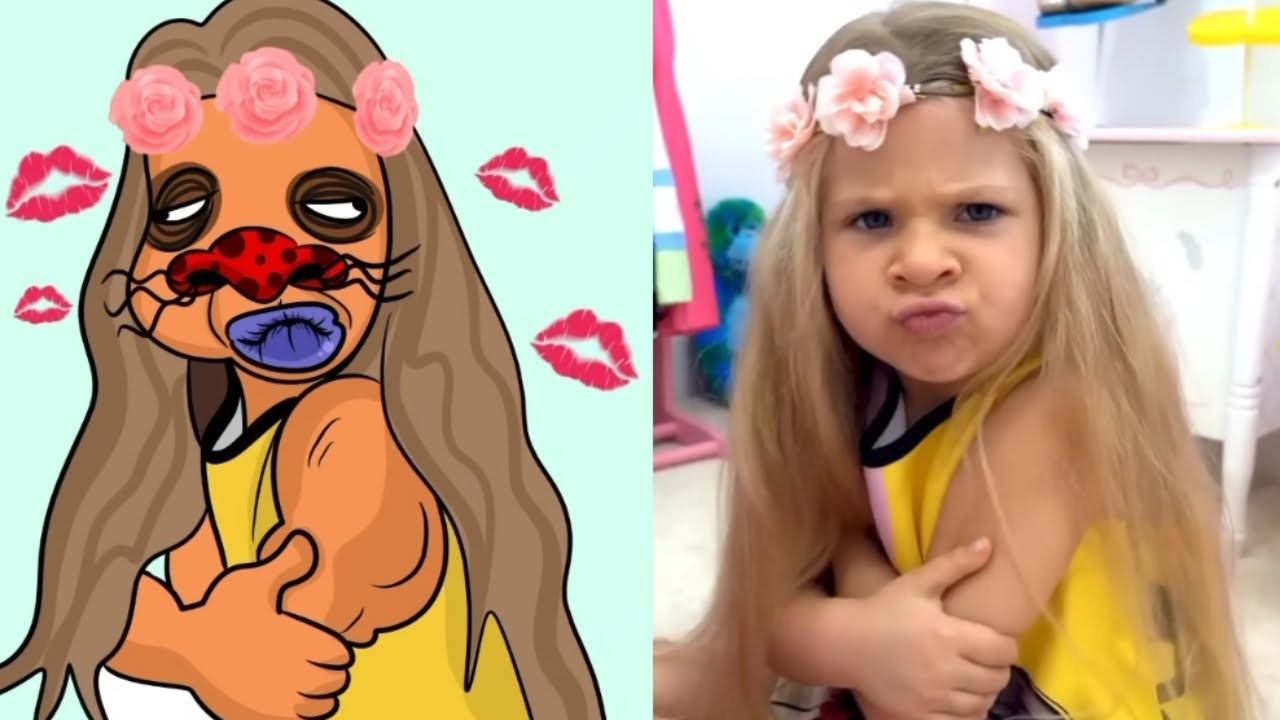 Diana and Roma did not Share Squishy and Slime | Funny Drawing Cartoon Meme