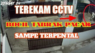 Terekam Cctv Bocil Menabrak Pagar Sampe Terpental
