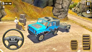 Offroad Cargo Jeep Driving 2021: Blue Jeep 4x4 Driving Simulator - Android Gameplay Walkthrough HD screenshot 1