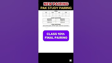 New Pairing Scheme 2025 10th Class Pak Study Paper Pattern