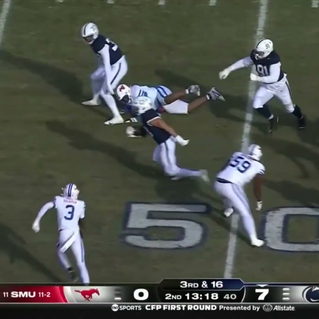 Penn State picked off SMU 3 TIMES in the first half ?