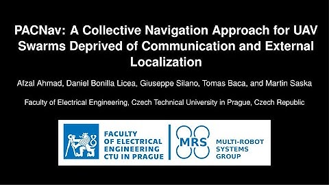 PACNav: Collective Navigation of UAV Swarms without Communication and External Localization