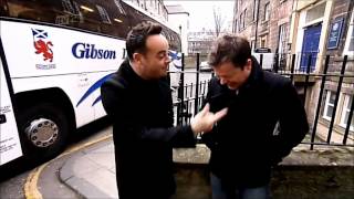 Stephen interviews Ant and Dec and Dec laughs at an accordion orchestra