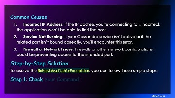 Resolving the NoHostAvailableException in Cassandra: Connection Troubleshooting Guide