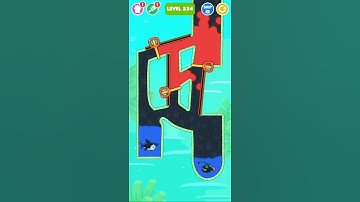 level 234 save the fish pull the pin puzzle/iOS, Android gameplay