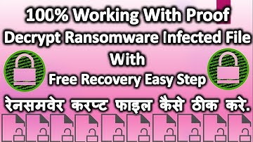 Ransomware Virus Encrypted Files Recovery | Decrypt Ransomware Attack Shreyas Solution