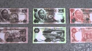 All Banknotes Of Botswana Pula - 1 Pula To 20 Pula In Hd - 1976 To 1979 Issue In Hd