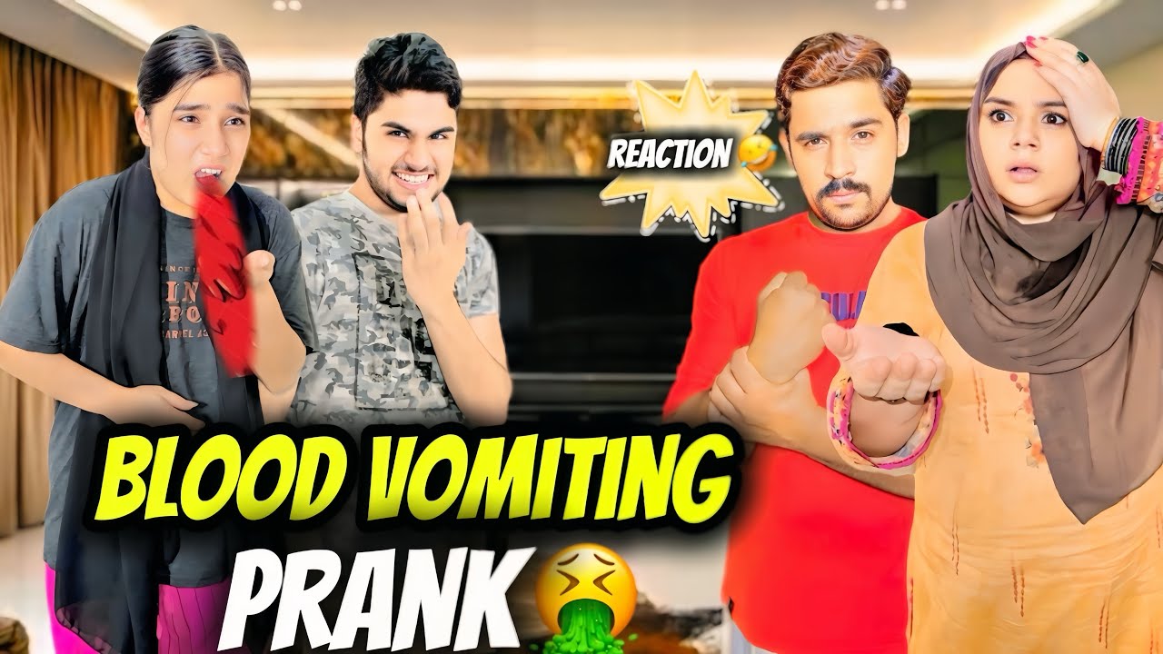 Fake blood vomiting prank on family🤣 sab ghar walo reaction😱 mamu log preshan hgye😰 ||Sisbrologyy