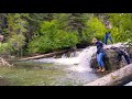 Bethany's Glacier water plunge in Hungry Horse Montana