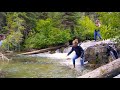 Bethany's Glacier water plunge in Hungry Horse Montana