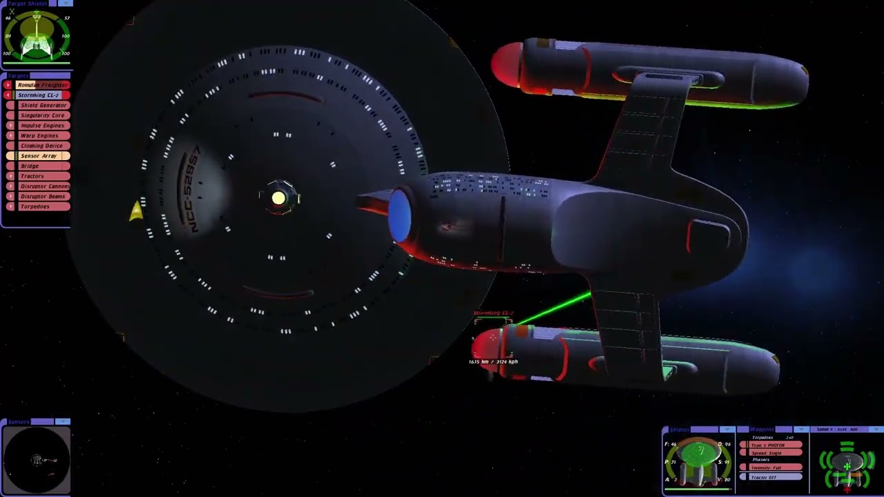 Federation Ambassador-class vs Romulan Stormking, and Freighter|RM Orion| Star Trek Bridge Commander