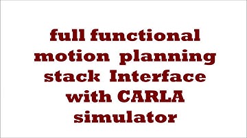 motion planning interface with CARLA simulator