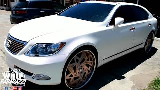 Wrapped Lexus LS460L on 26' Rose Gold Rucci Forged Huncho Wheels