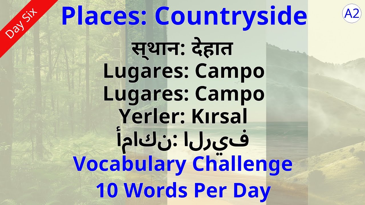 PLACES : COUNTRYSIDE - VOCABULARY CHALLENGE - Level A2 / Pre ...