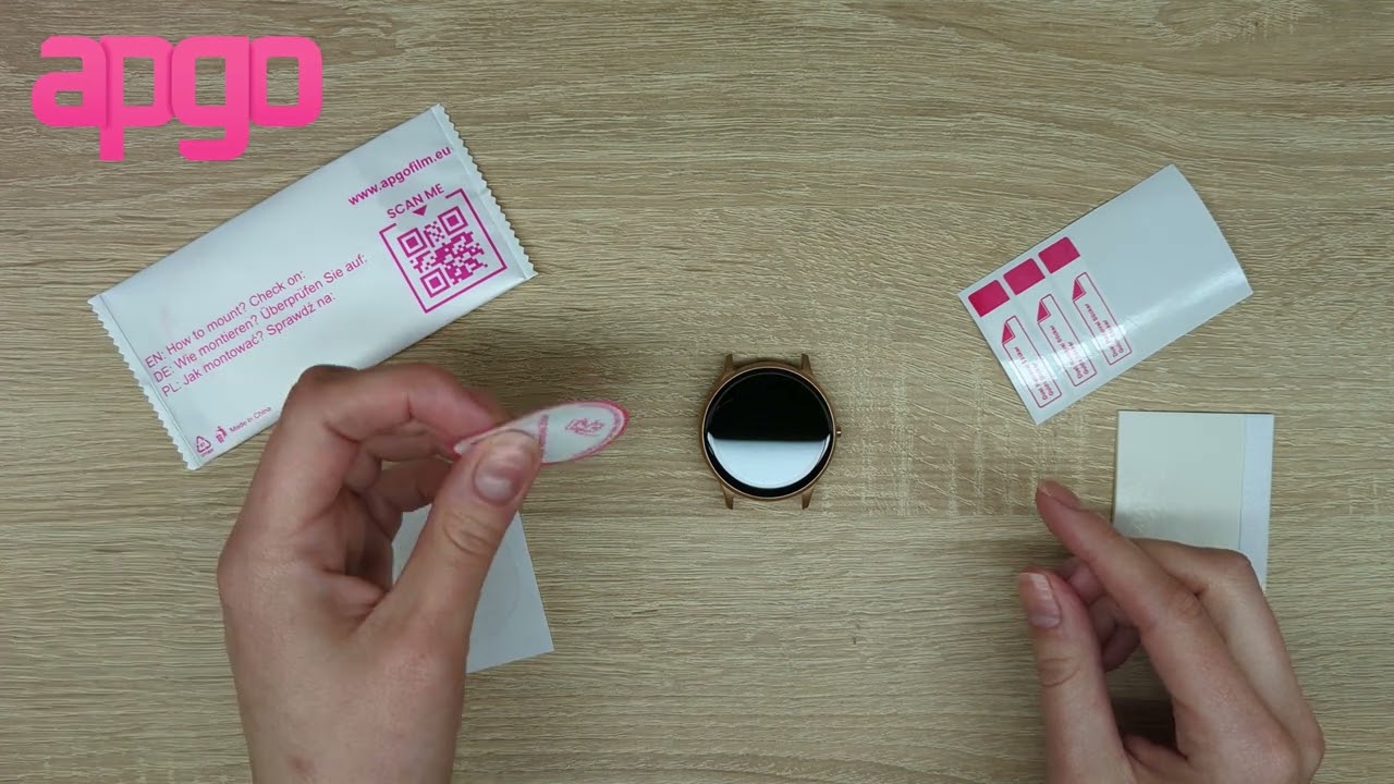 How to mount apgo hydrogel film on smartwatch | Montaż folii hydrożelowej hydrogel na smartwatch