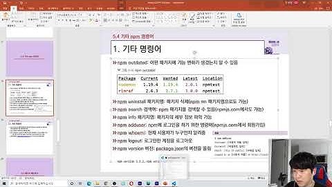 노드교과서 개정판 5-3. npm 명령어들 알아보기