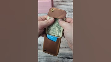 Handmade Leather Pocket Organizer – EDC Wallet with Keychain Minimalist Everyday Carry Pouch