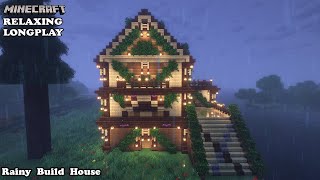 Minecraft Relaxing Longplay - Rainy Riverside House - Cozy Build House - (No Commentary) 1.19