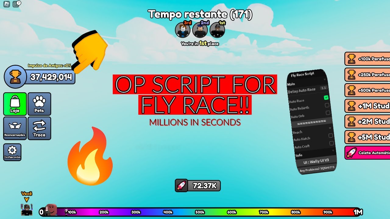 🔥 OP SCRIPT FOR FLY RACE! MILLIONS IN SECONDS! 🔥 - YouTube