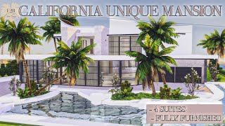 CALIFORNIA UNIQUE MODERN MANSION | Sims 4 CC Speed Build | DOWNLOAD LINK (TRAY+CC+CC LINKS)