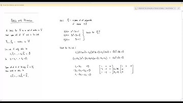MATH 2418 Week 9 Review: Basis & Dimension (cont.), Fundamental Subspaces of a Matrix