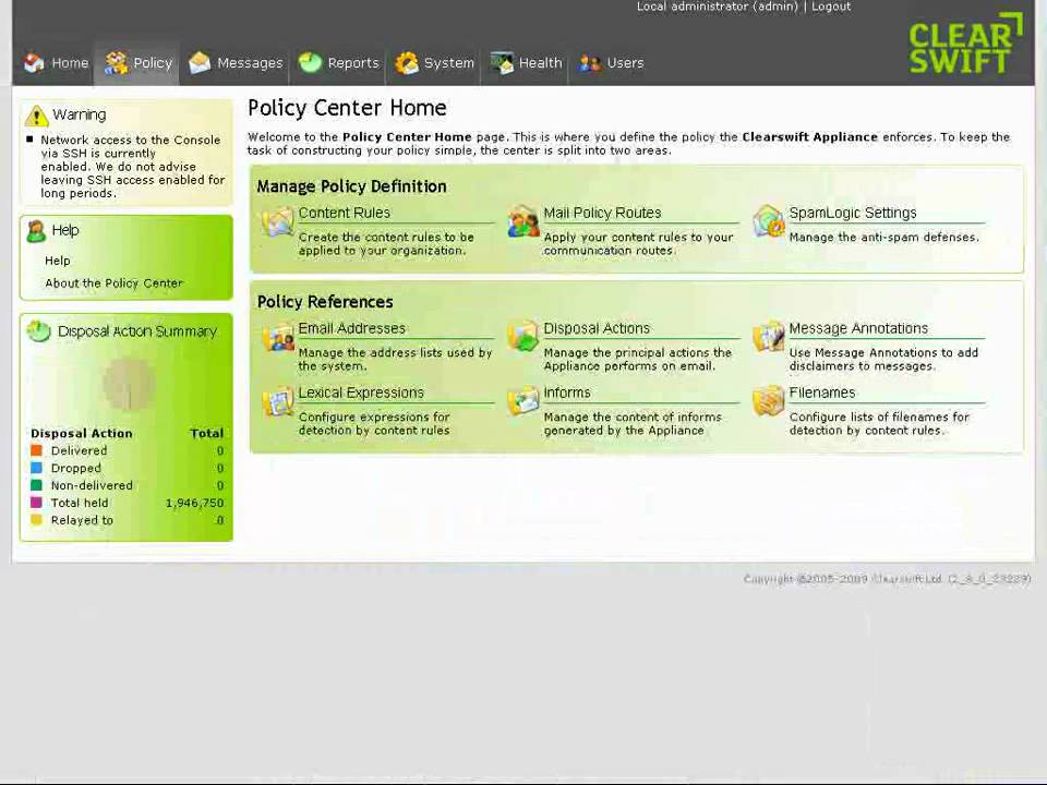Clearswift Email Appliance Tour
