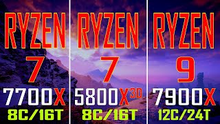 RYZEN 7 7700X vs RYZEN 7 5800X3D vs RYZEN 9 7900X // PC GAMES BENCHMARK TEST ||