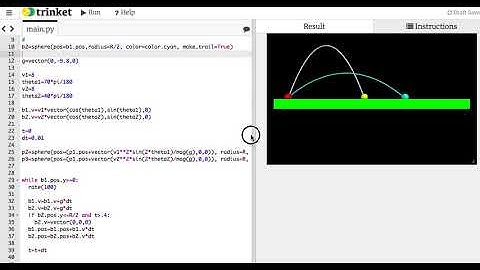 A projectile motion problem with python