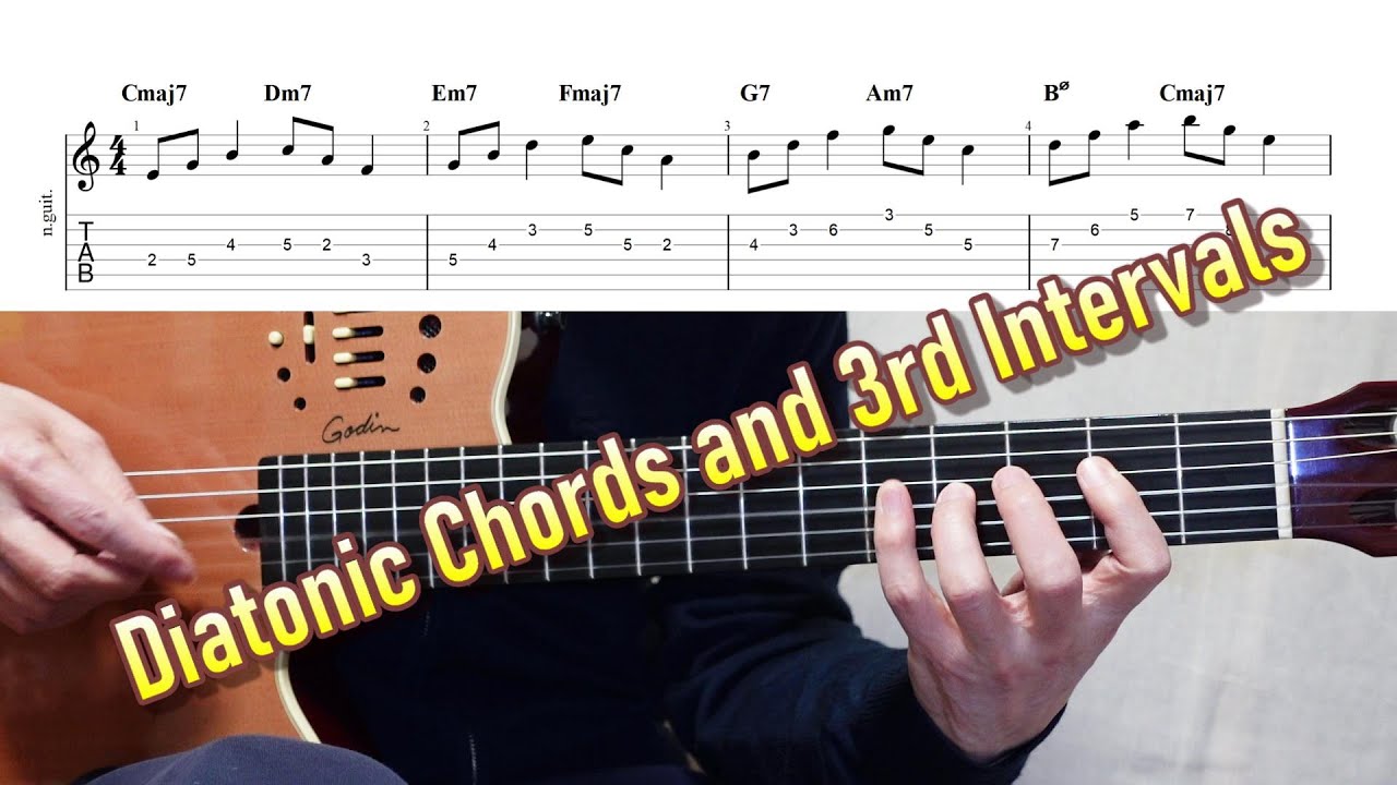 Guitar Exercise 237 》 Diatonic Chords and 3rd Intervals ダイアトニック・コードと3度 ...