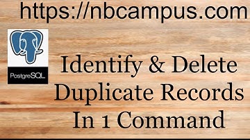 Find and delete duplicate records in PostgreSQL