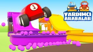 Küçük Çocuklar Için Eğitici Çizgi Film. Yardımcı Arabalar Ile Arabaları Boyayalım