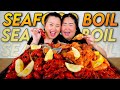 Seafood boil mukbang giant shrimp  crawfish boil  mussels  eating show  carloss weight loss