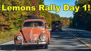 Day 1 of the Lemons Rally! ROAD TRIP thru New England with a '63 and '64 VW Beetle and '69 VW Bus!