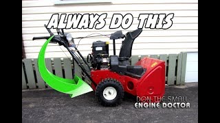 ALWAYS Do This To Your Snowblower!