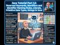 01.02 Reserved keywords, Identifiers, Literals, Primitive Data types, Strings in Java
